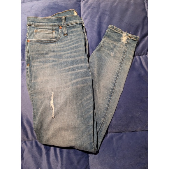 Madewell Denim - Madewell 9 High Rise Skinny Jeans Distressed Medium Wash 34Wx38L